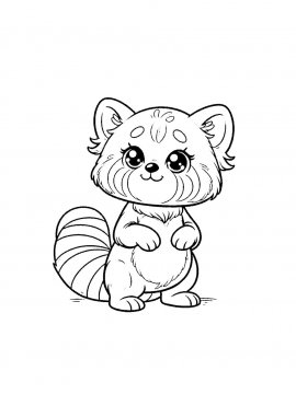 Раскраска Красная Панда 19 - Бесплатно распечатать