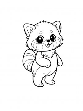 Раскраска Красная Панда 20 - Бесплатно распечатать