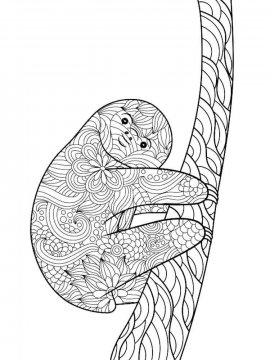 Раскраска Ленивец 18 - Бесплатно распечатать