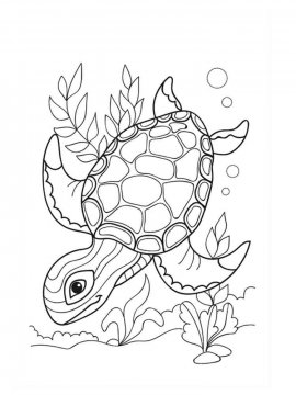 Раскраска Морская Черепаха 3 - Бесплатно распечатать
