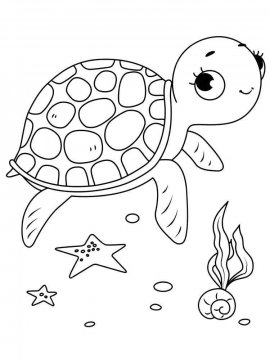 Раскраска Морская Черепаха 6 - Бесплатно распечатать