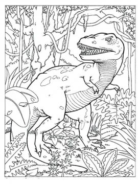 Раскраска Тираннозавр 28 - Бесплатно распечатать