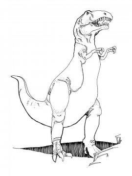 Раскраска Тираннозавр 35 - Бесплатно распечатать