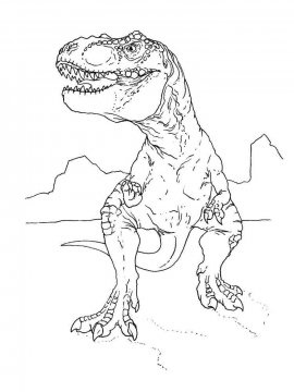 Раскраска Тираннозавр 4 - Бесплатно распечатать