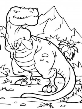 Раскраска Тираннозавр 5 - Бесплатно распечатать