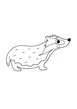 Раскраска Милый Барсук вид с боку