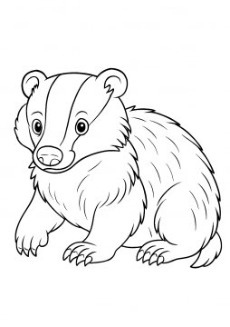 Раскраска Детализированый барсук