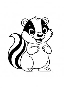 Раскраска Счастливый барсук