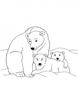 Раскраска Белый Медведь 15 - Бесплатно распечатать