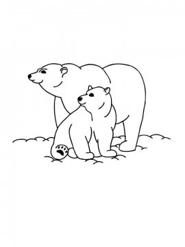 Раскраска Белый Медведь 17 - Бесплатно распечатать