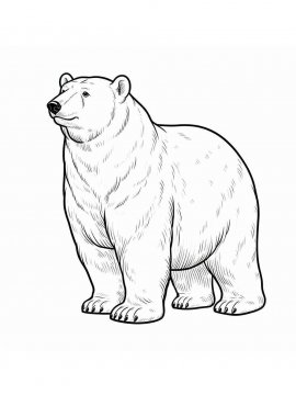 Раскраска Белый Медведь 20 - Бесплатно распечатать