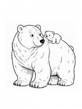 Раскраска Белый Медведь 22 - Бесплатно распечатать