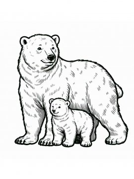 Раскраска Белый Медведь 25 - Бесплатно распечатать