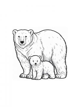 Раскраска Белый Медведь 28 - Бесплатно распечатать