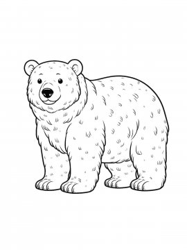 Раскраска Белый Медведь 30 - Бесплатно распечатать