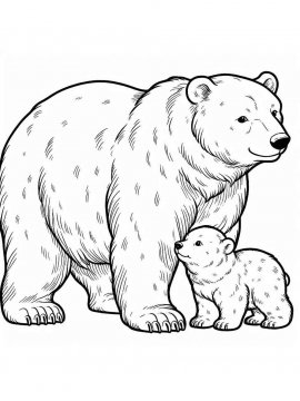 Раскраска Белый Медведь 31 - Бесплатно распечатать