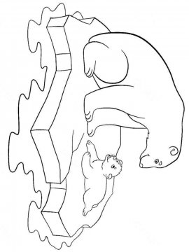 Раскраска Белый Медведь 8 - Бесплатно распечатать