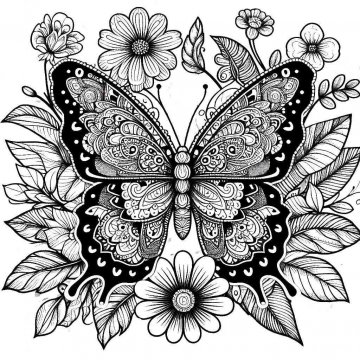 Раскраска Бабочка 36 - Бесплатно распечатать