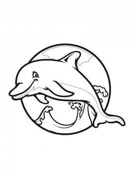Раскраска Дельфин 20 - Бесплатно распечатать
