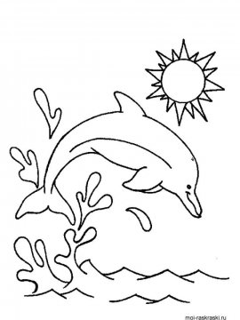 Раскраска Дельфин 31 - Бесплатно распечатать