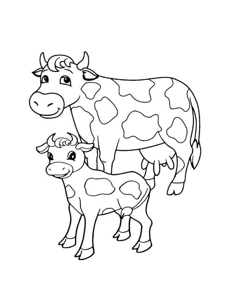 Распечатать коровку раскраску. Раскраска корова. Корова раскраска для детей. Раскраска корова с теленком. Раскраска корова с теленком для детей.