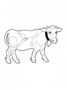 Раскраска Корова идет