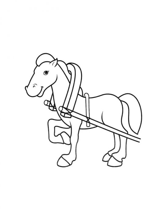 Раскраски лошади - распечатать в формате А4