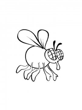 Раскраска Летящая мультяшная муха