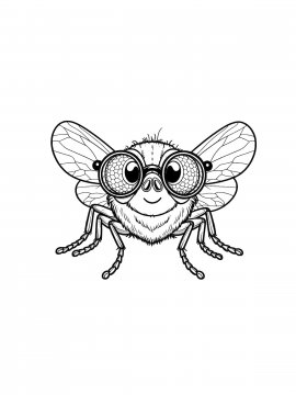 Раскраска Муха в очках
