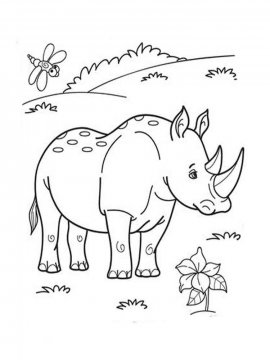 Раскраска Носорог 10 - Бесплатно распечатать