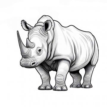 Раскраска Носорог 49 - Бесплатно распечатать