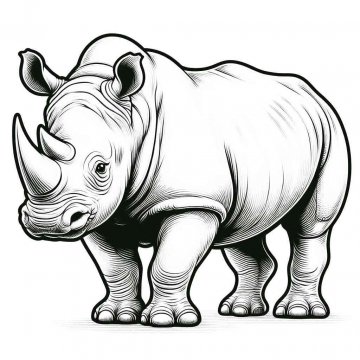 Раскраска Носорог 52 - Бесплатно распечатать