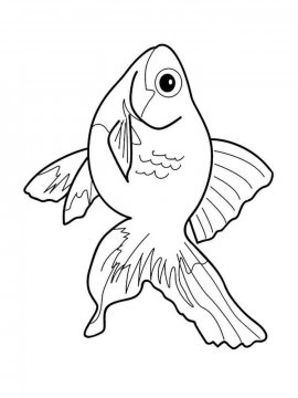 Раскраска Аквариумная рыбка 14 - Бесплатно распечатать