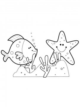 Раскраска Морская звезда 14 - Бесплатно распечатать