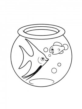 Раскраска Рыбки в аквариуме 13 - Бесплатно распечатать