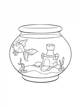 Раскраска Рыбки в аквариуме 14 - Бесплатно распечатать