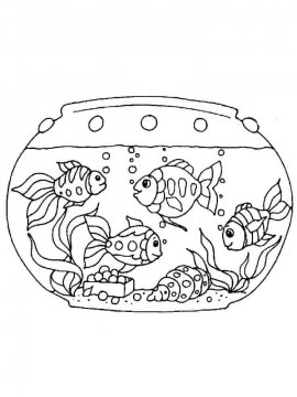 Раскраска Рыбки в аквариуме 10 - Бесплатно распечатать