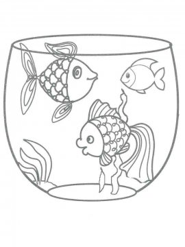 Раскраска Рыбки в аквариуме 4 - Бесплатно распечатать