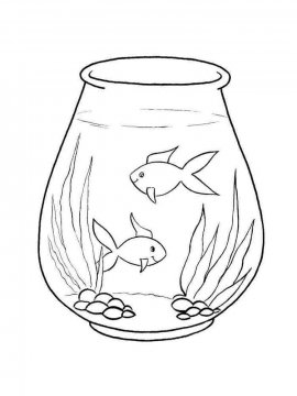Раскраска Рыбки в аквариуме 5 - Бесплатно распечатать