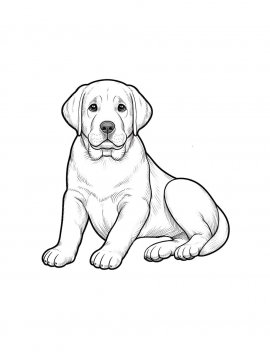 Раскраска Лабрадор 10 - Бесплатно распечатать