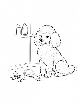 Раскраска пудель для детей