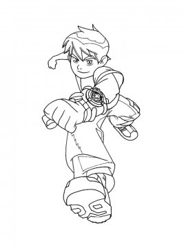 Раскраска Отважный Бен Тен