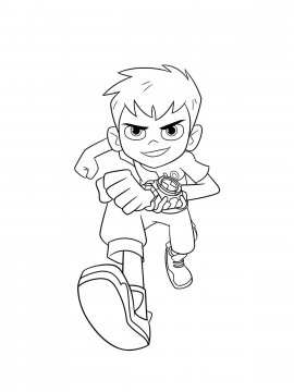 Раскраска Бен Тен бежит