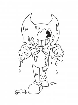 Раскраска Бенди поправляет бабочку