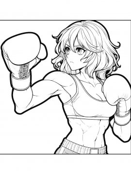 Раскраска Боксерша