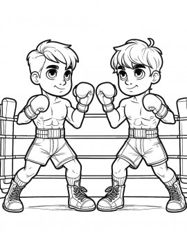 Раскраска Соревнования по боксу