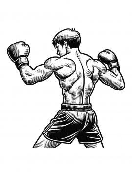Раскраска Боксерская стойка