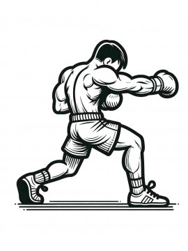 Раскраска Удар боксера