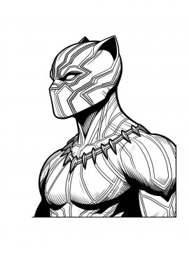 Раскраска Черная пантера вид сбоку