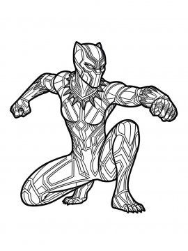 Раскраска Т'Чалла Черная пантера